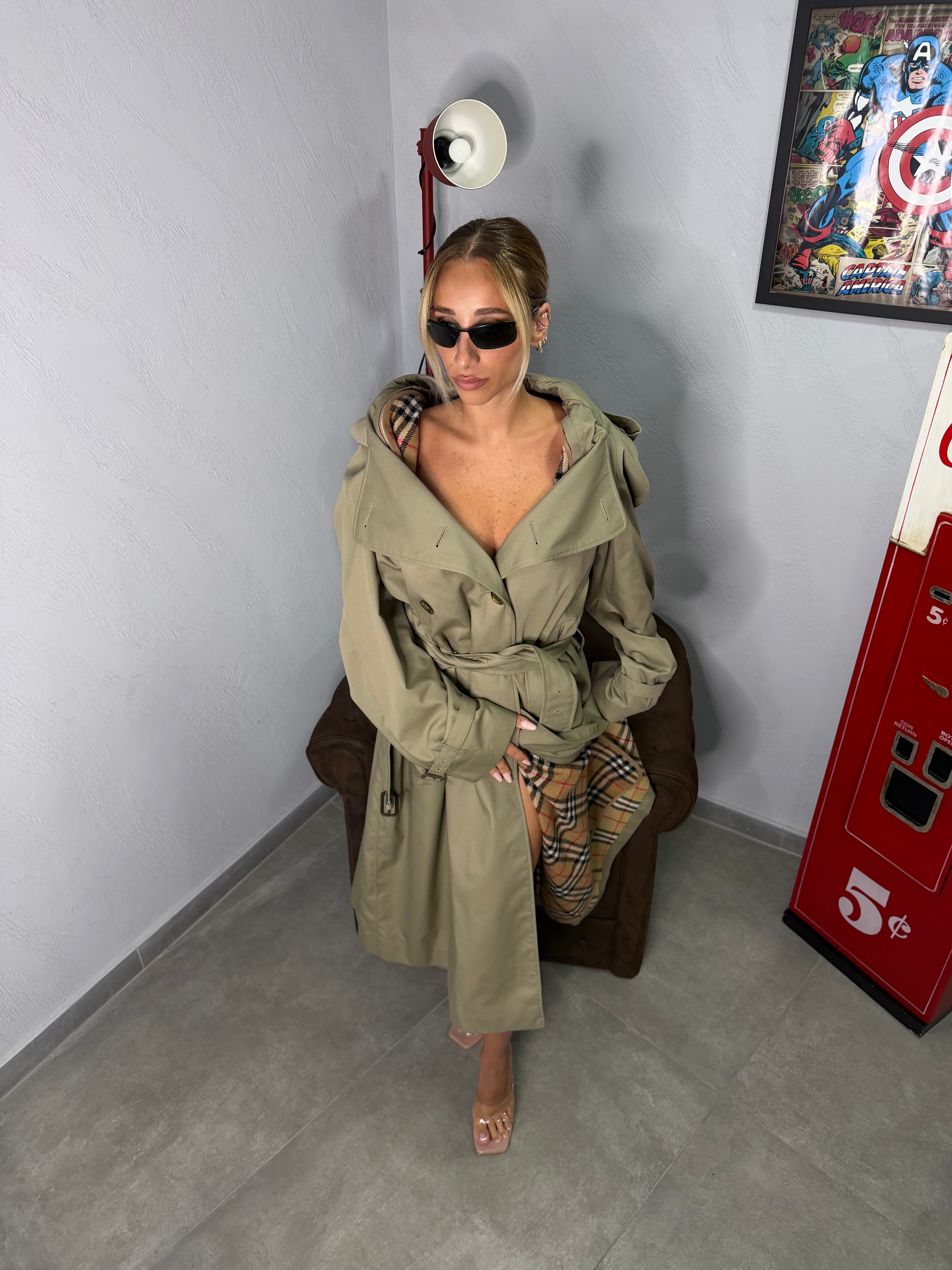 Trench burberry imbottito