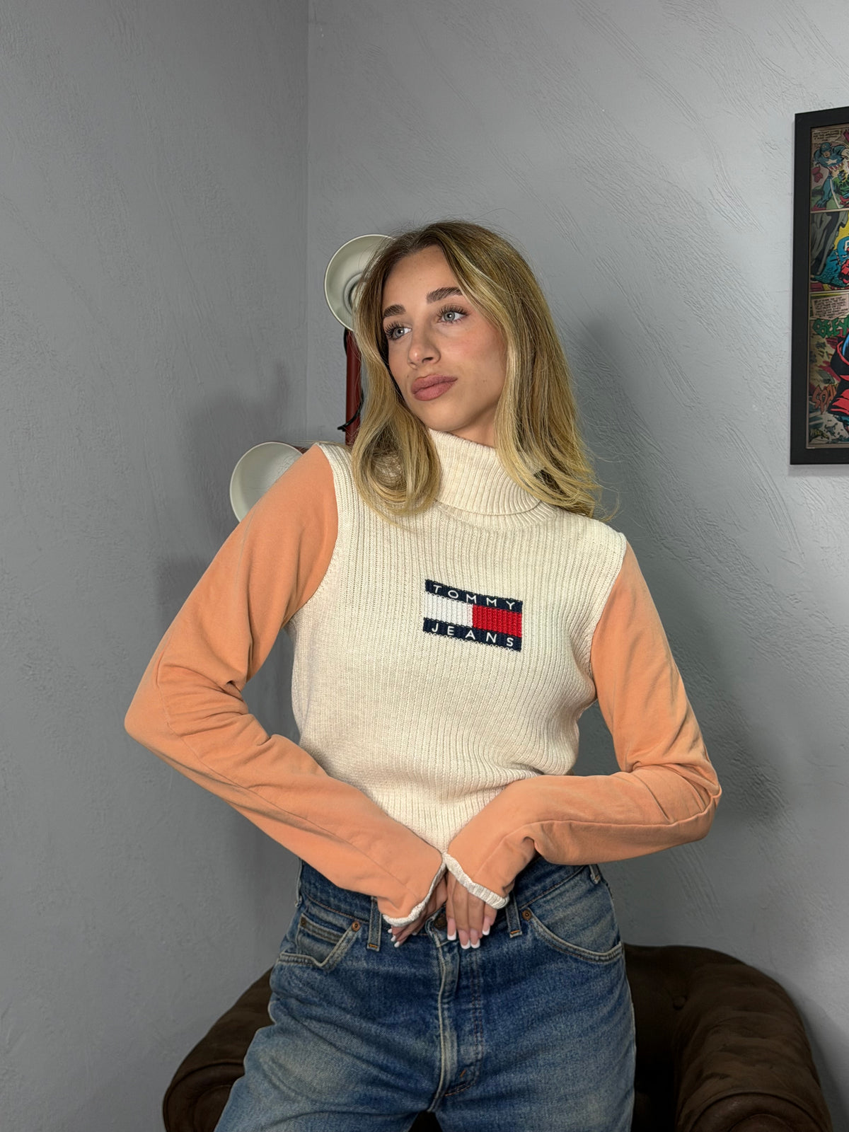 Custom Maglioncino Tommy hilfiger con maniche in felpa