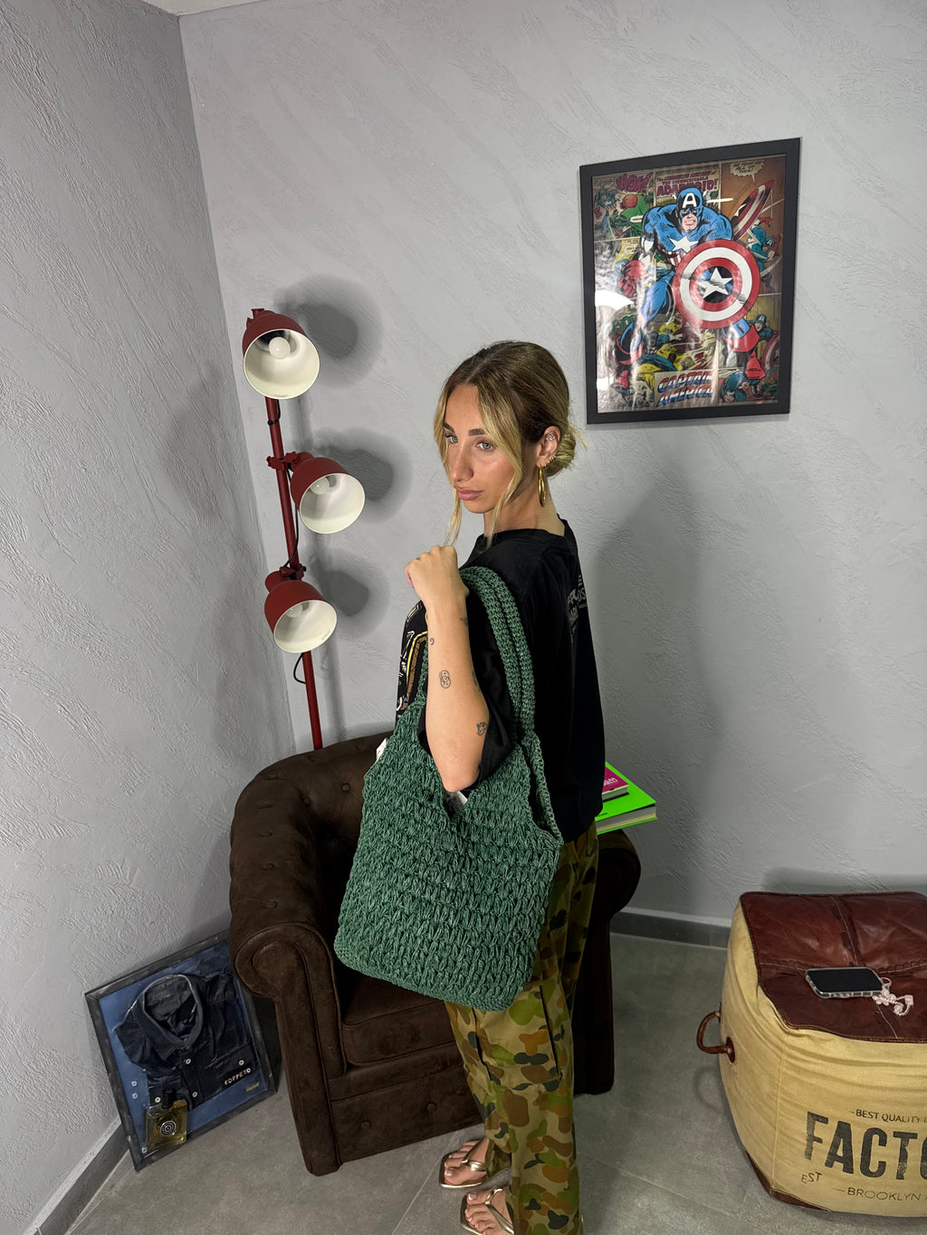 Borsa maxi in paglia