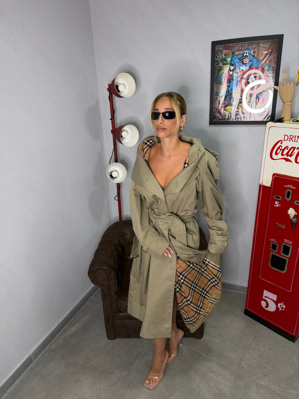 Trench burberry imbottito