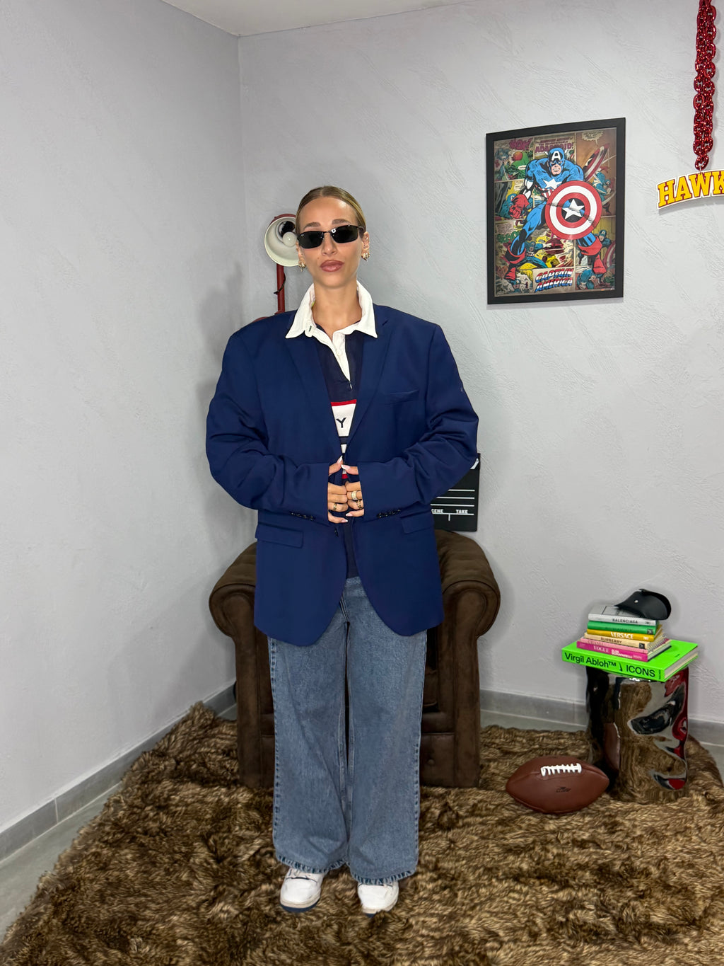 Blazer vintage blu