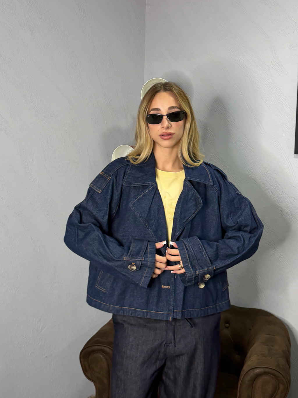Trench in Denim outlet