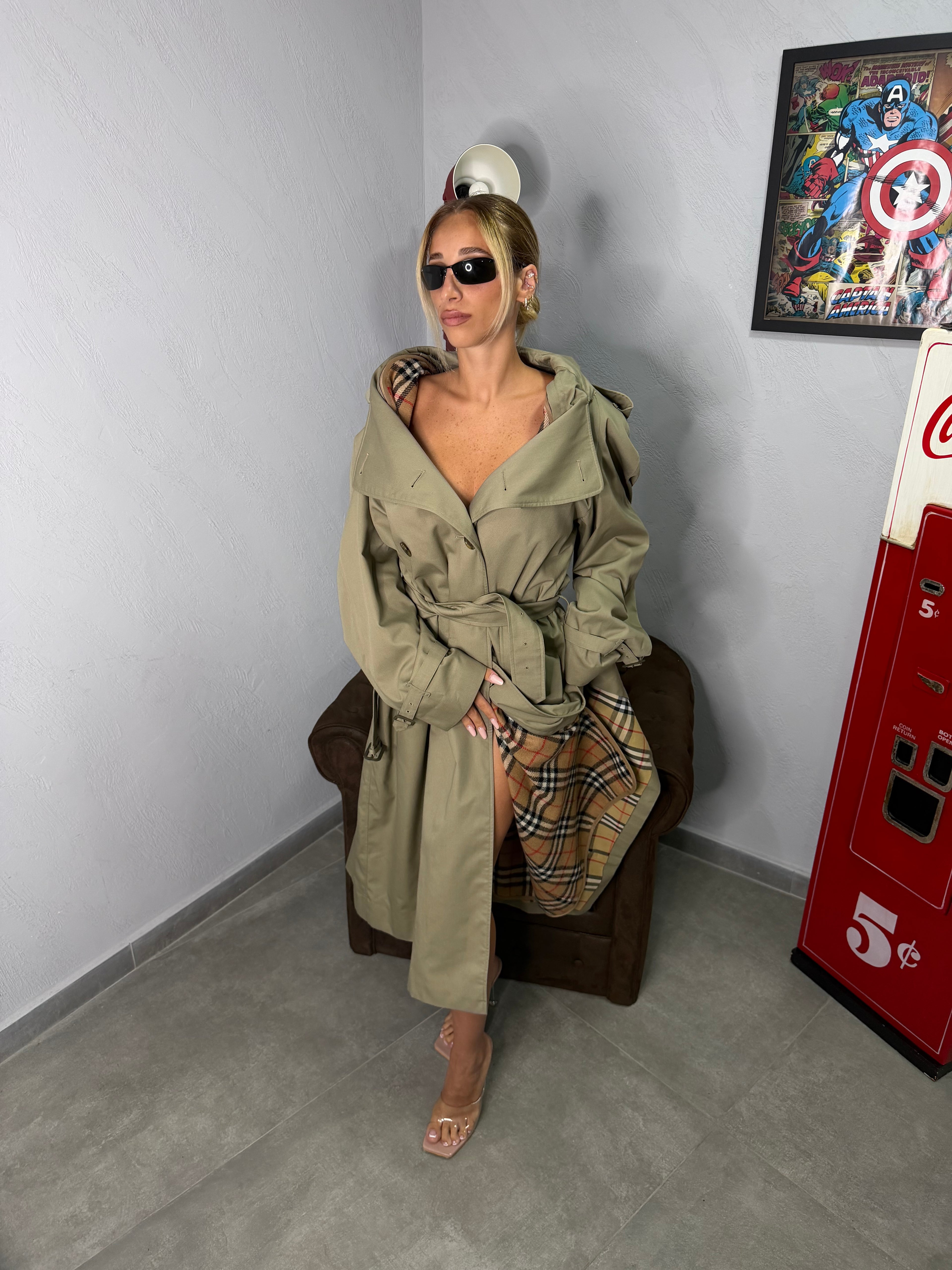 Trench burberry imbottito