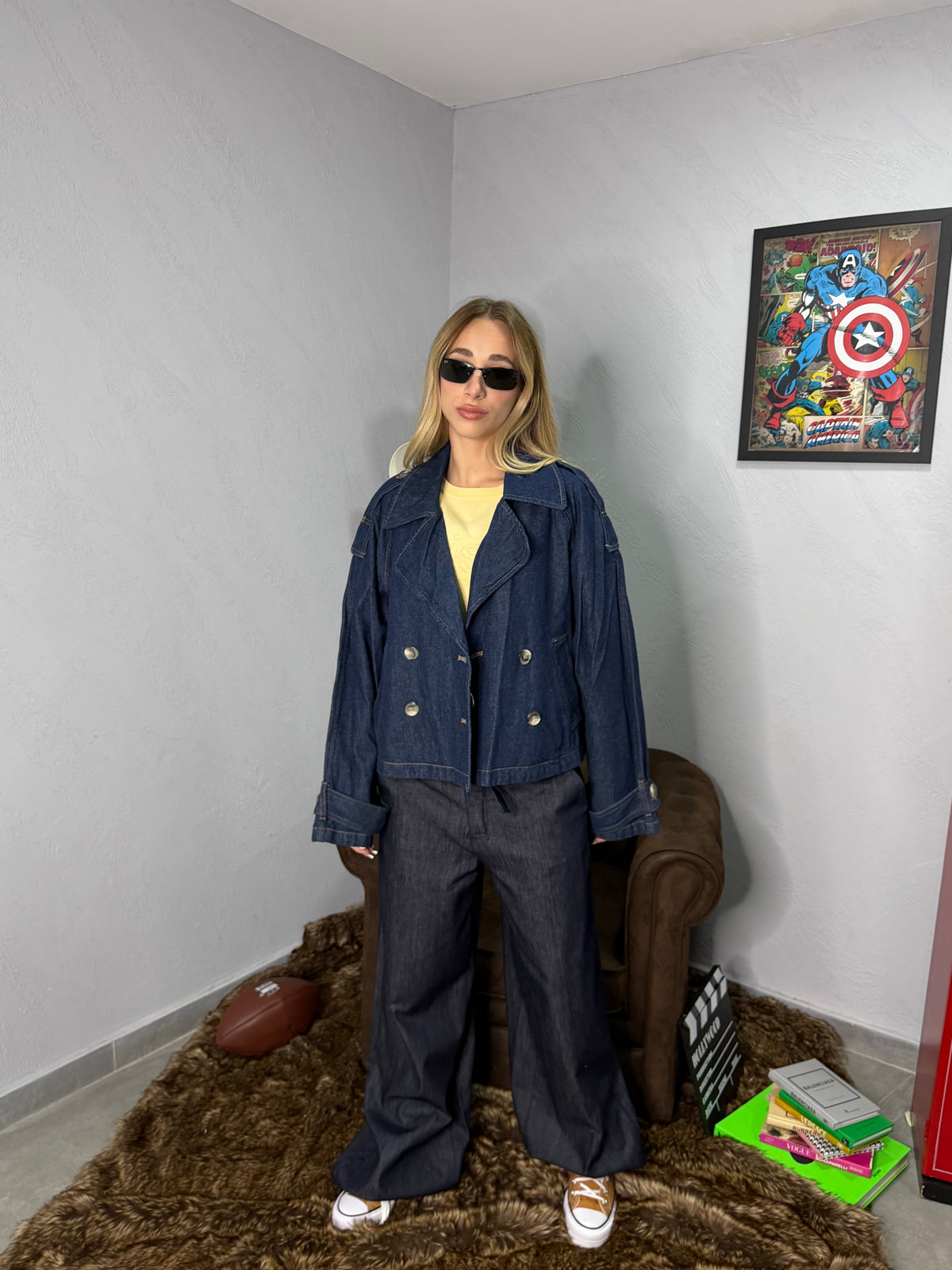 Trench in Denim outlet